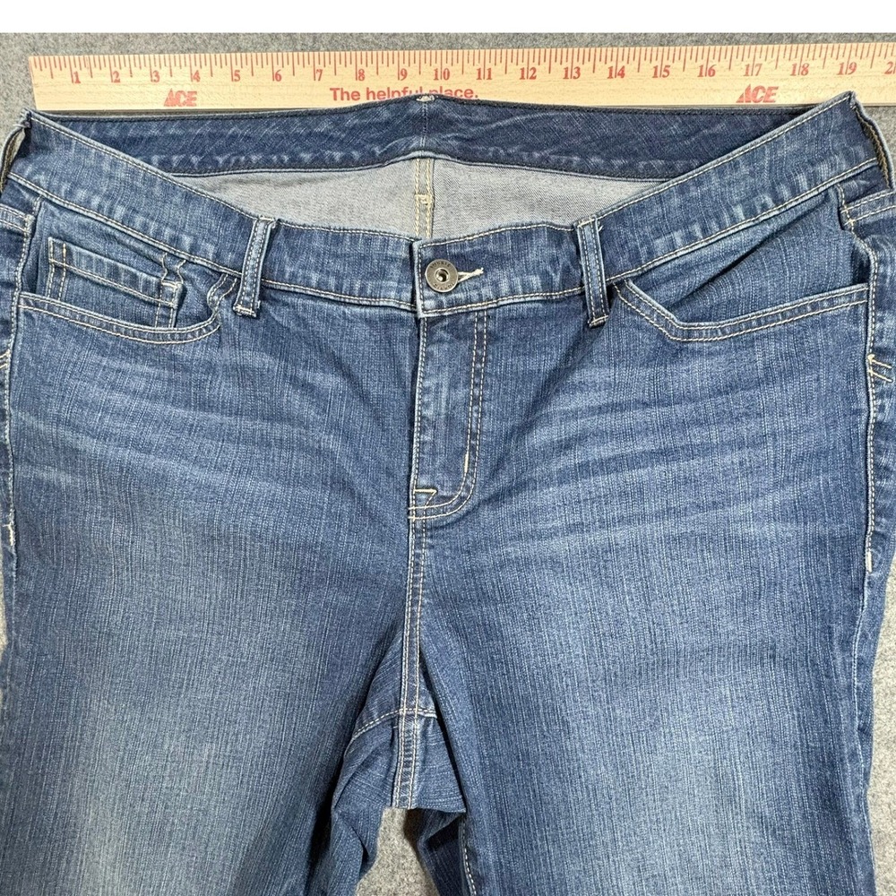 Torrid Sample Prototype Jeans Womens Dark Wash Raw Hem Straight Leg Denim‎ - Picture 7 of 11